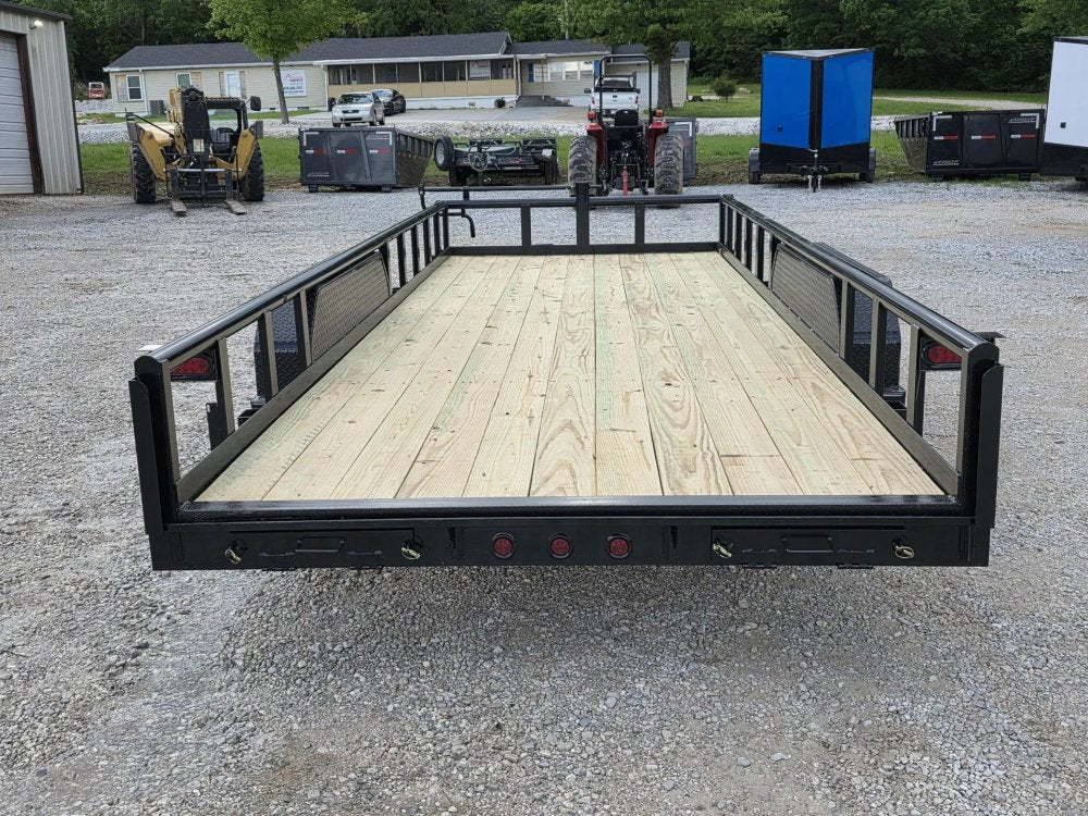 7 x 20 Equipment Trailer Pipe Top Rail Texas Bragg 9900 GVWR 252621