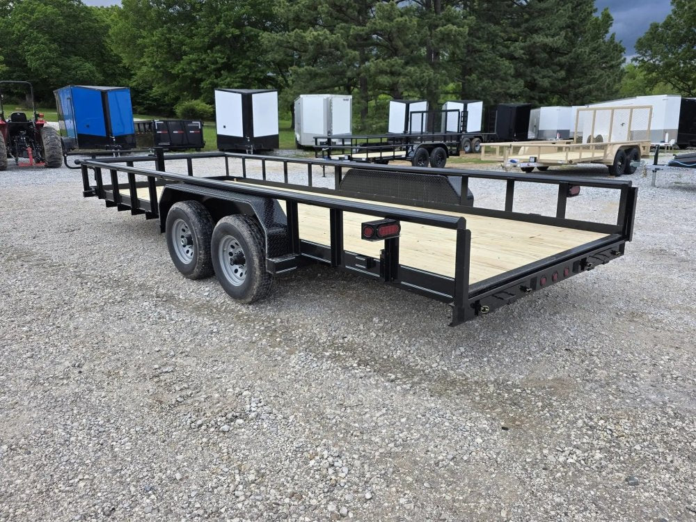 7 x 20 Equipment Trailer Pipe Top Rail Texas Bragg 9900 GVWR 252621