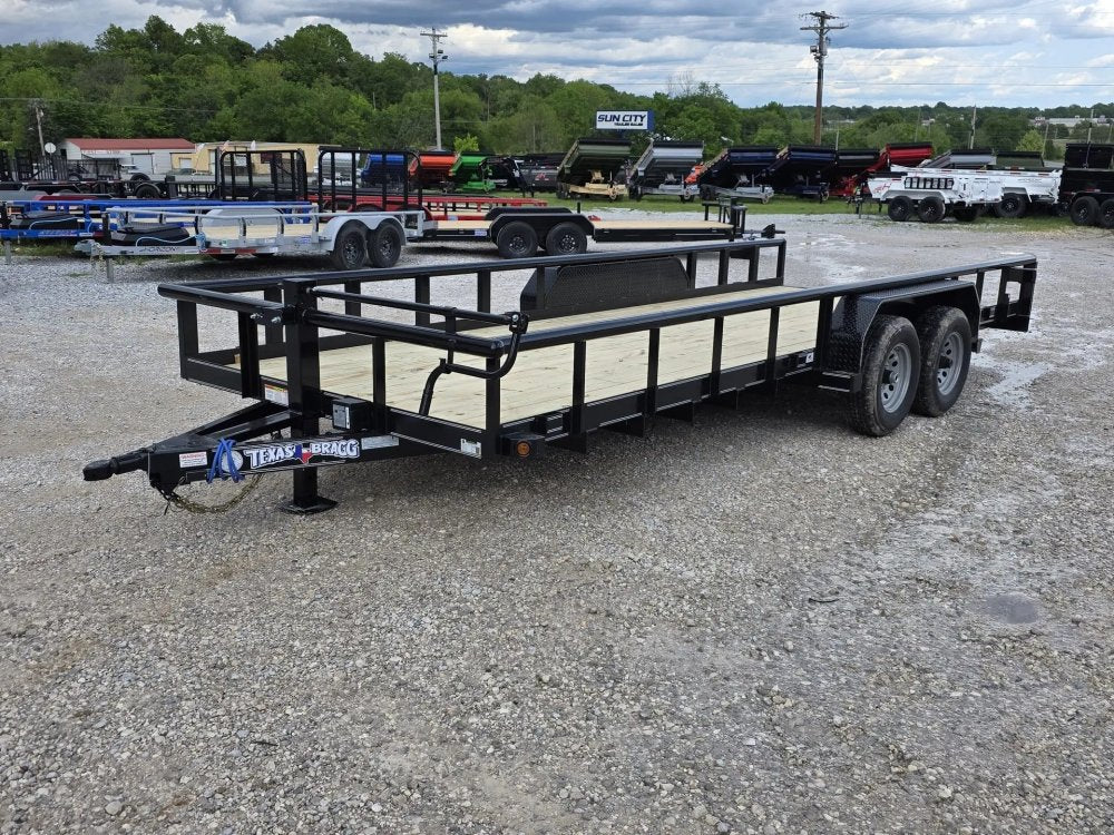 7 x 20 Equipment Trailer Pipe Top Rail Texas Bragg 9900 GVWR 252621