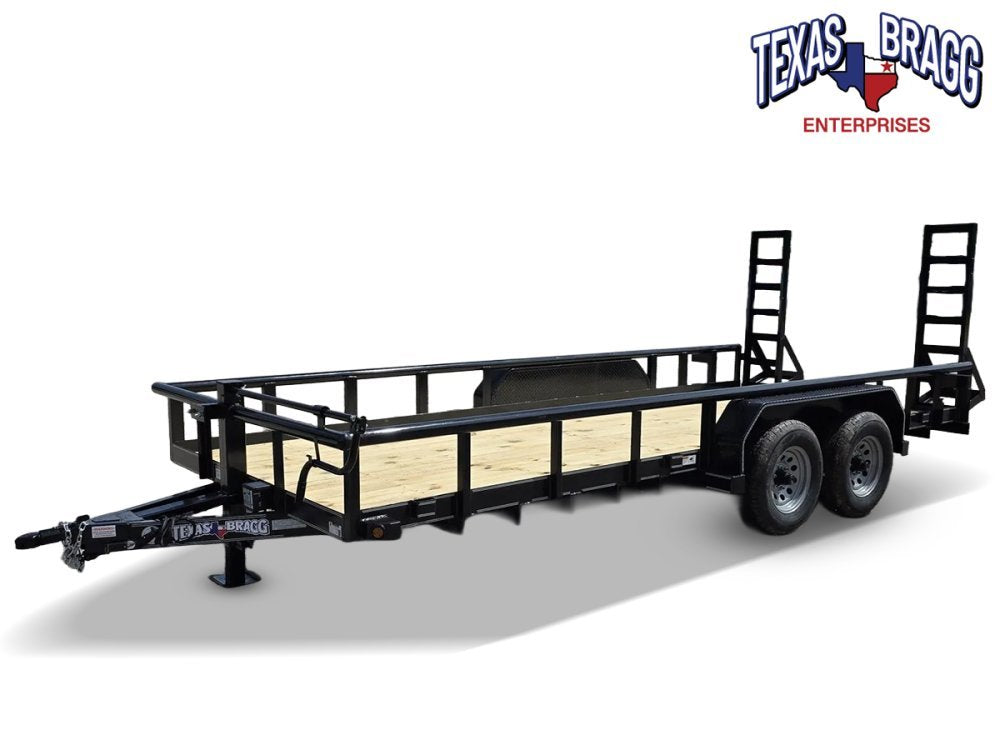 7 x 18 Equipment Trailer Pipe Top Rail Texas Bragg 9900 GVWR 252622