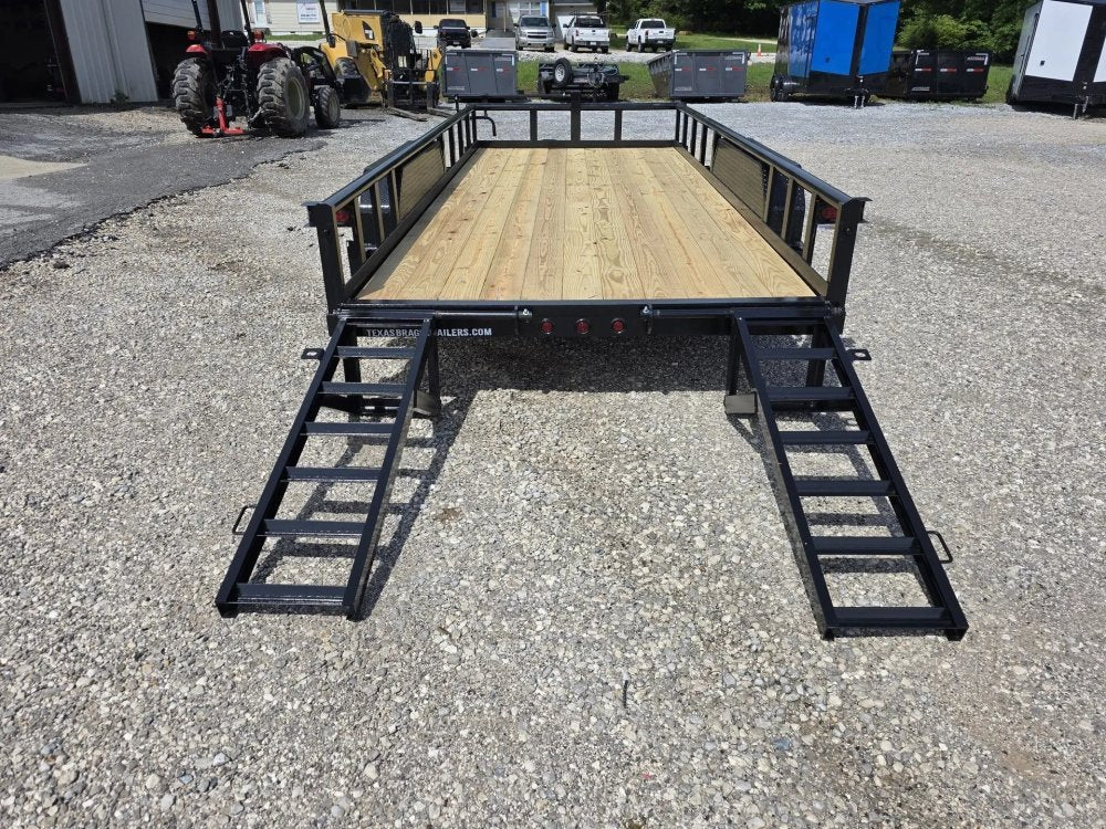 7 x 18 Equipment Trailer Pipe Top Rail Texas Bragg 9900 GVWR 252622
