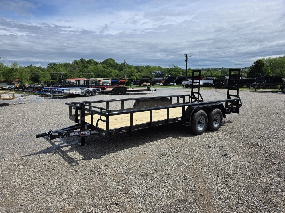 7 x 18 Equipment Trailer Pipe Top Rail Texas Bragg 9900 GVWR 252622