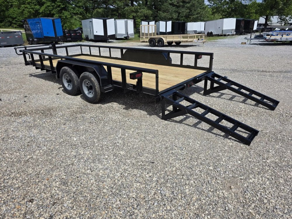 7 x 18 Equipment Trailer Pipe Top Rail Texas Bragg 9900 GVWR 252622