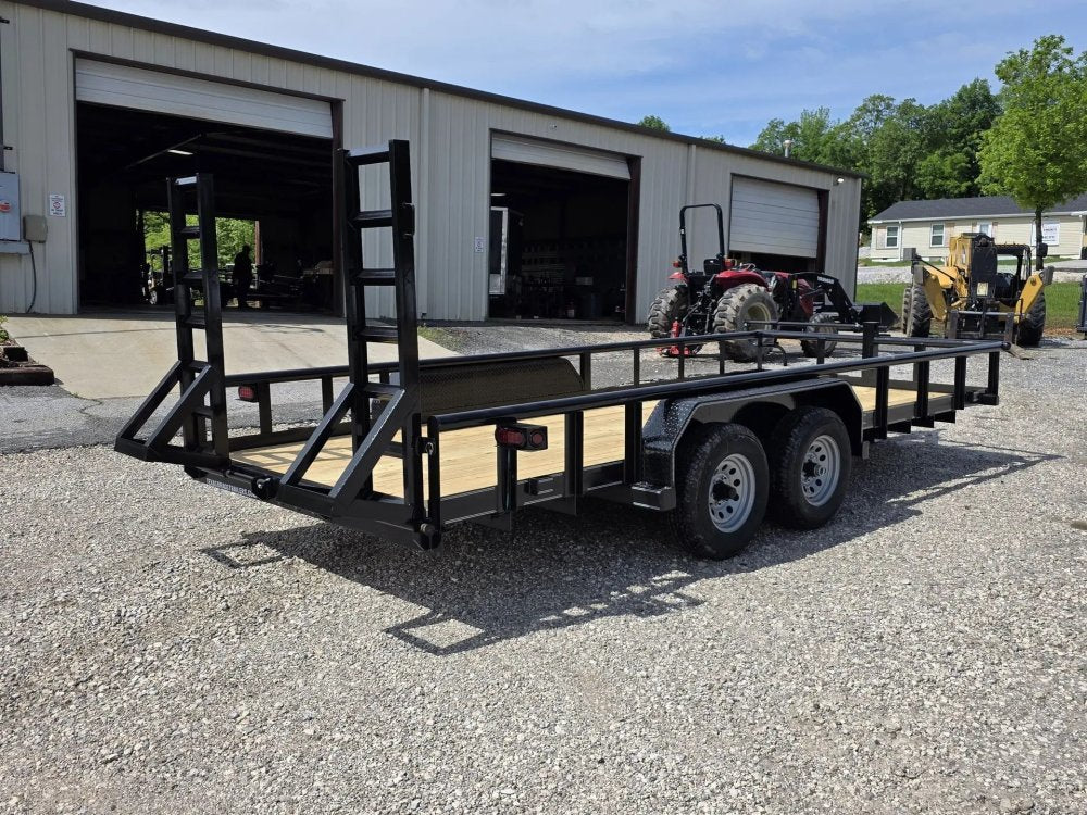 7 x 18 Equipment Trailer Pipe Top Rail Texas Bragg 9900 GVWR 252622
