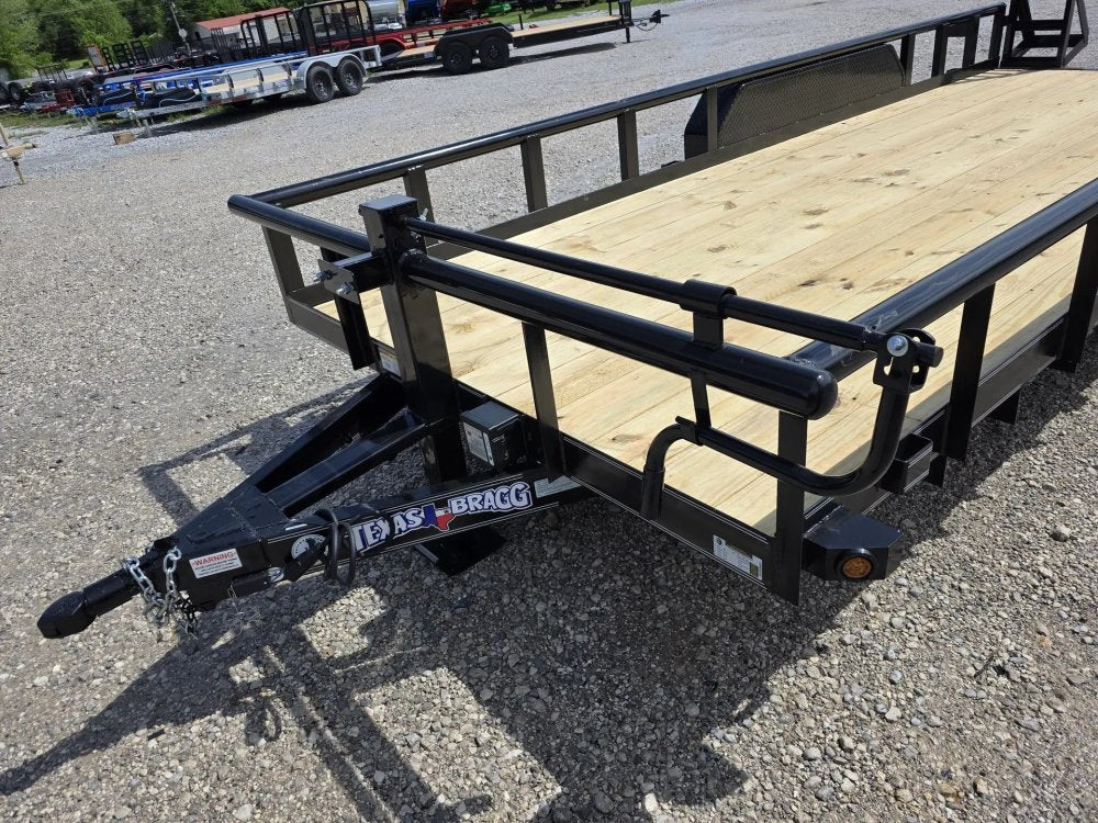 7 x 18 Equipment Trailer Pipe Top Rail Texas Bragg 9900 GVWR 252622