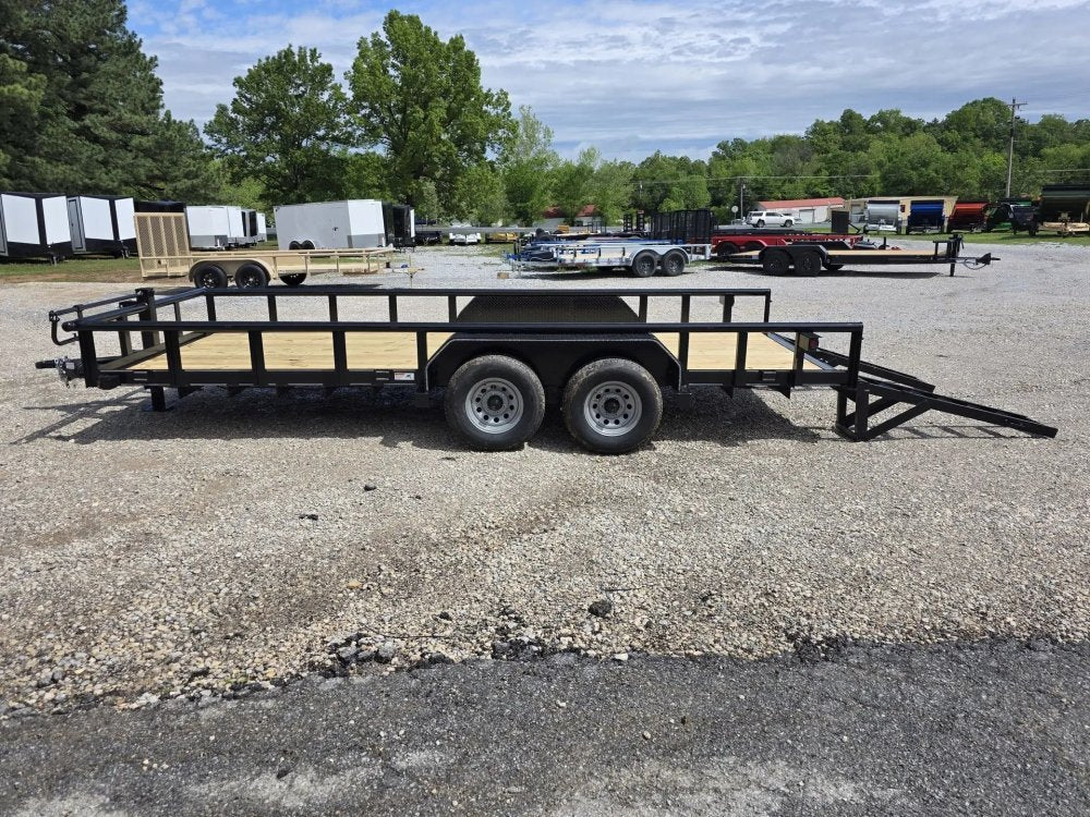 7 x 18 Equipment Trailer Pipe Top Rail Texas Bragg 9900 GVWR 252622