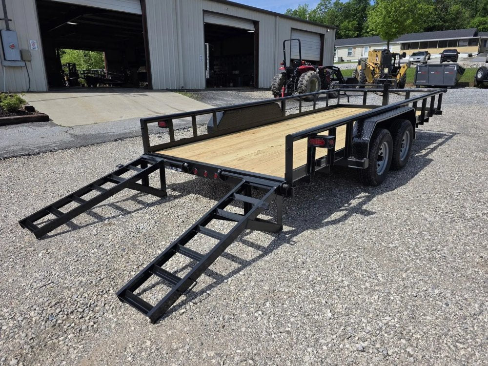 7 x 18 Equipment Trailer Pipe Top Rail Texas Bragg 9900 GVWR 252622