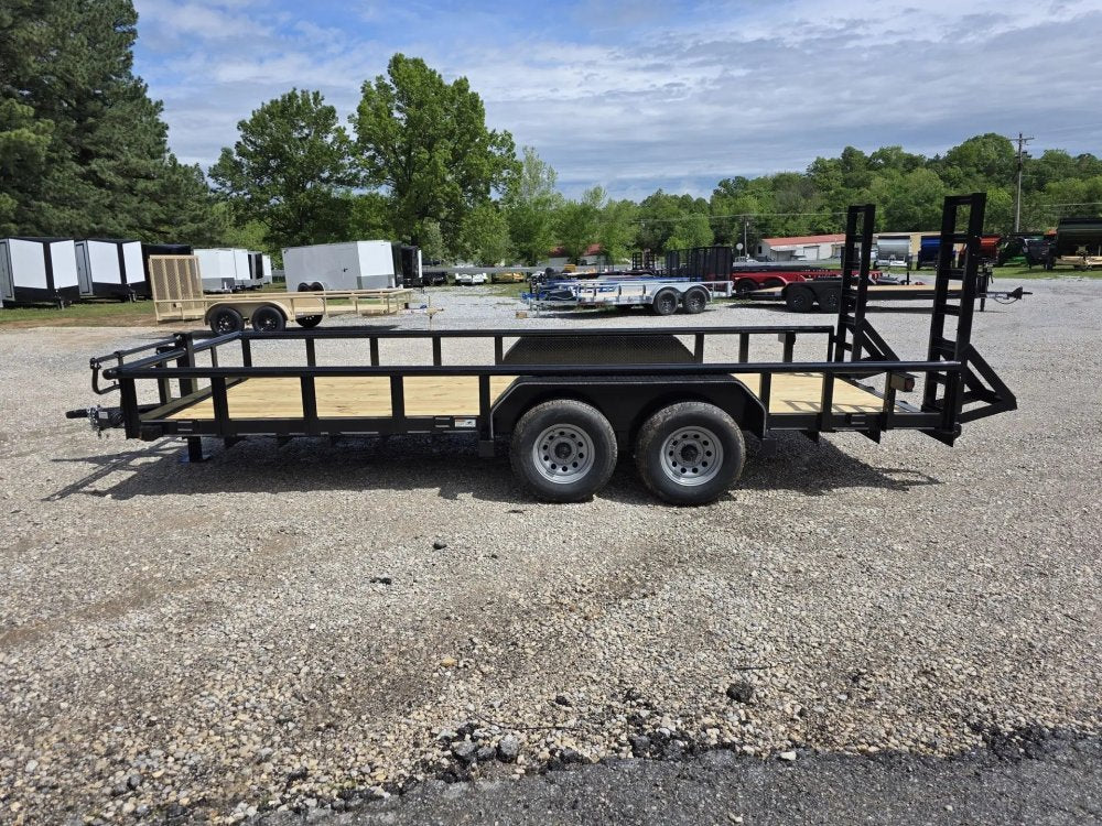 7 x 18 Equipment Trailer Pipe Top Rail Texas Bragg 9900 GVWR 252622