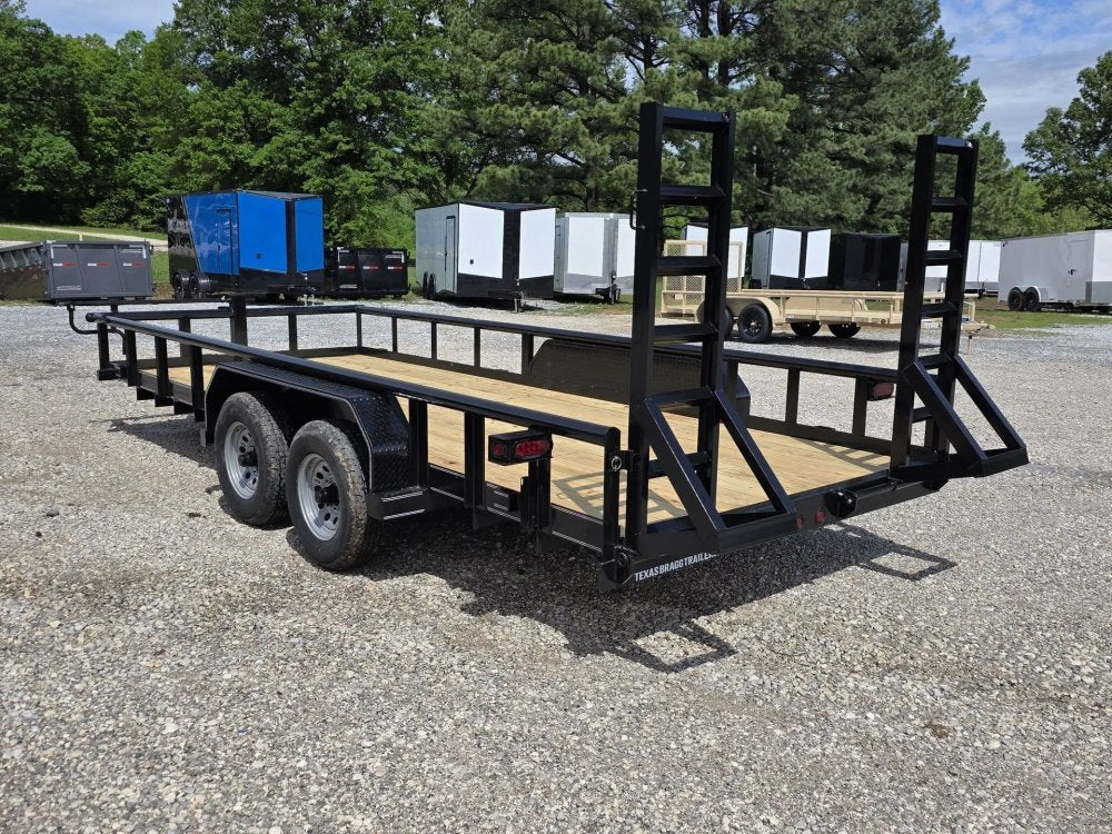 7 x 18 Equipment Trailer Pipe Top Rail Texas Bragg 9900 GVWR 252622