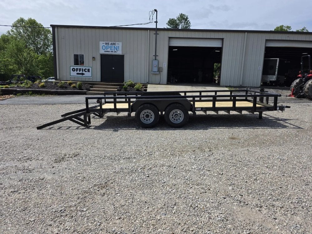 7 x 18 Equipment Trailer Pipe Top Rail Texas Bragg 9900 GVWR 252622