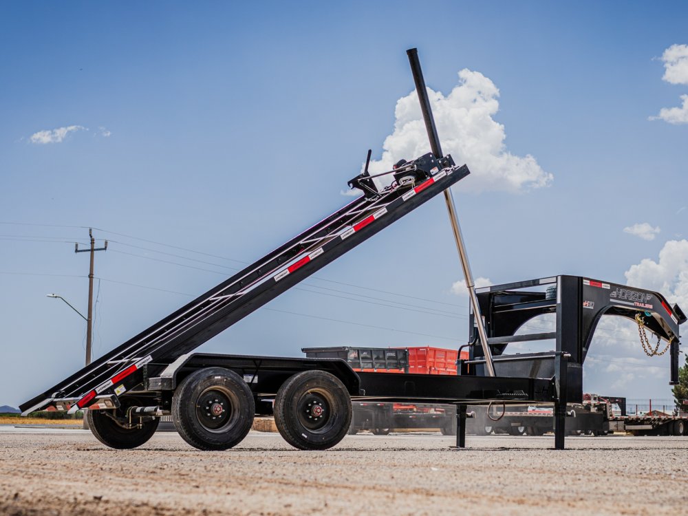 16' Horizon HRD Gooseneck Roll Off Base Trailer Telescopic 12K Lift - (2) 10K Axles 018057