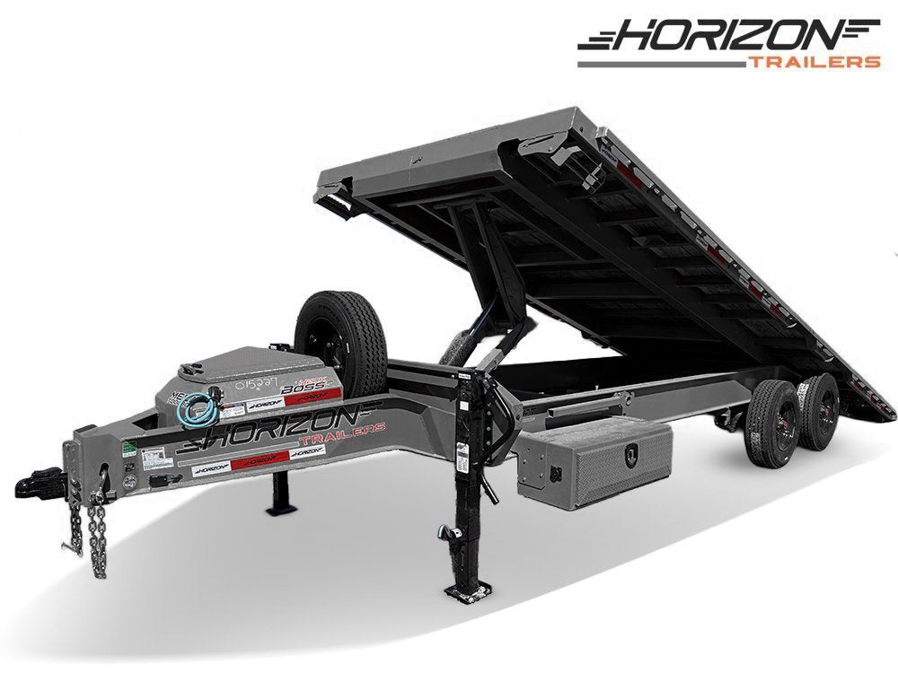 24' Horizon FFT Bumper Pull Full Deckover Tilt Trailer - (2) 10K Axles b2-499