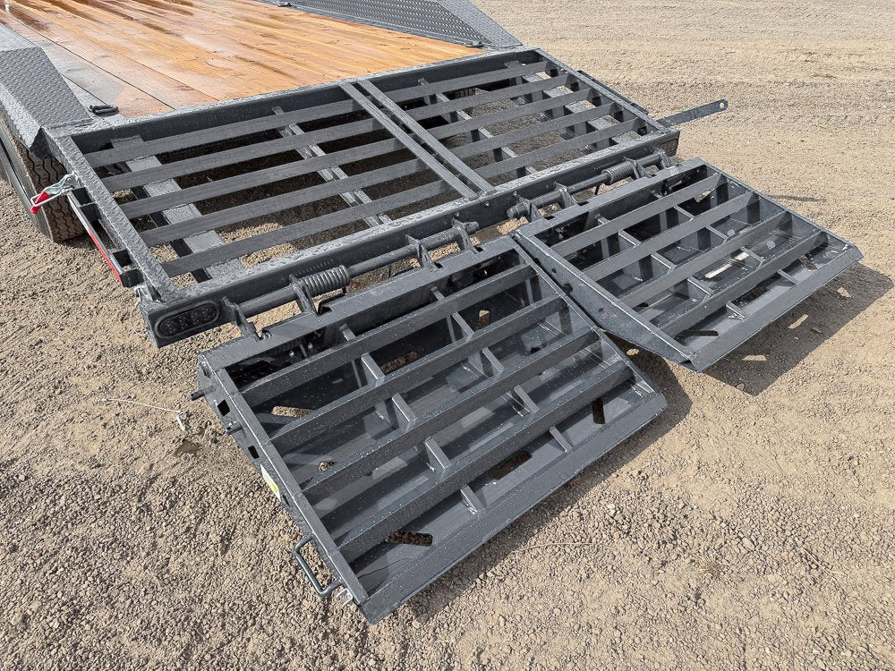 22' Horizon EHZ Bumper Pull Equipment Trailer Drive Over Fenders Mega Ramps - (2) 8K Axles 01-4f8