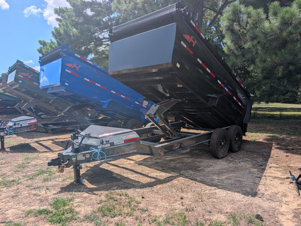 14' Horizon HZ7 Bumper Pull Dump Trailer 48" Side Walls - (2) 7K Axles 18366