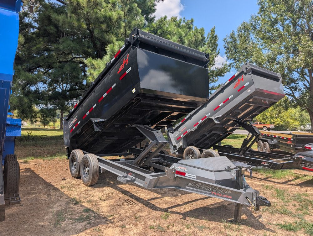 14' Horizon HZ7 Bumper Pull Dump Trailer 48" Side Walls - (2) 7K Axles 18366