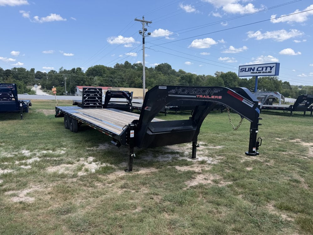 26' Horizon FTZ Gooseneck Deckover Trailer Mega Ramps - (2) 7K Axles 017696