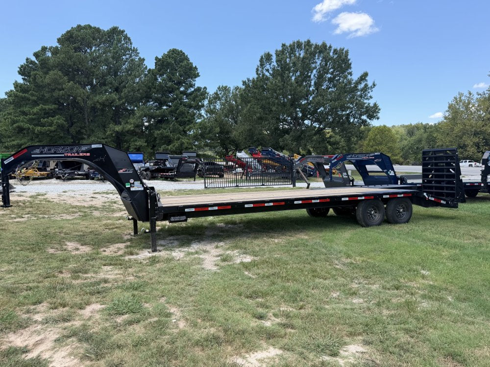 26' Horizon FTZ Gooseneck Deckover Trailer Mega Ramps - (2) 7K Axles 017696