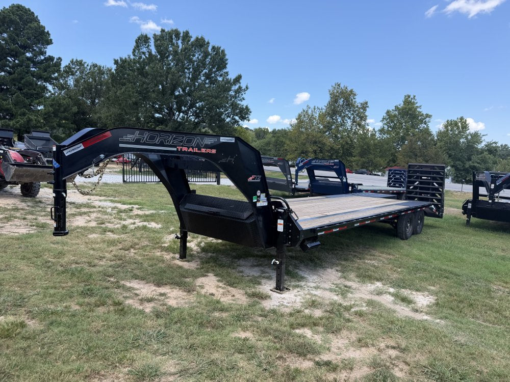 26' Horizon FTZ Gooseneck Deckover Trailer Mega Ramps - (2) 7K Axles 017696