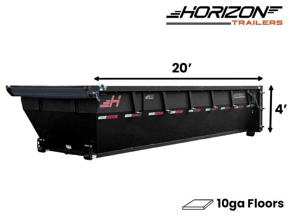 20' Horizon HDZ Roll Off Bin 4' Wall + Tarp 010110