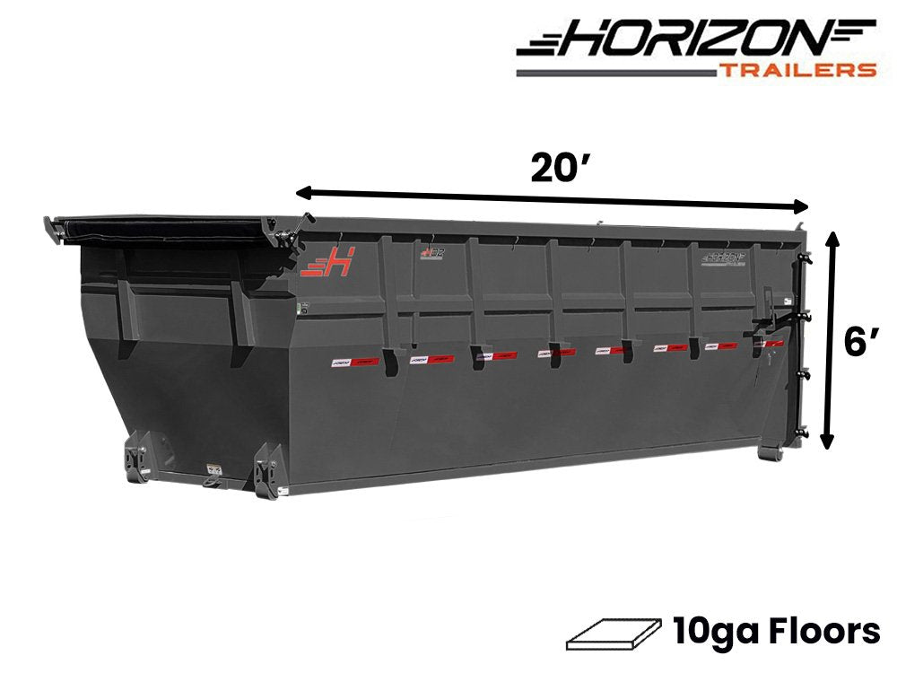 20' Horizon HDZ Roll Off Bin 6' Wall + Tarp 010116