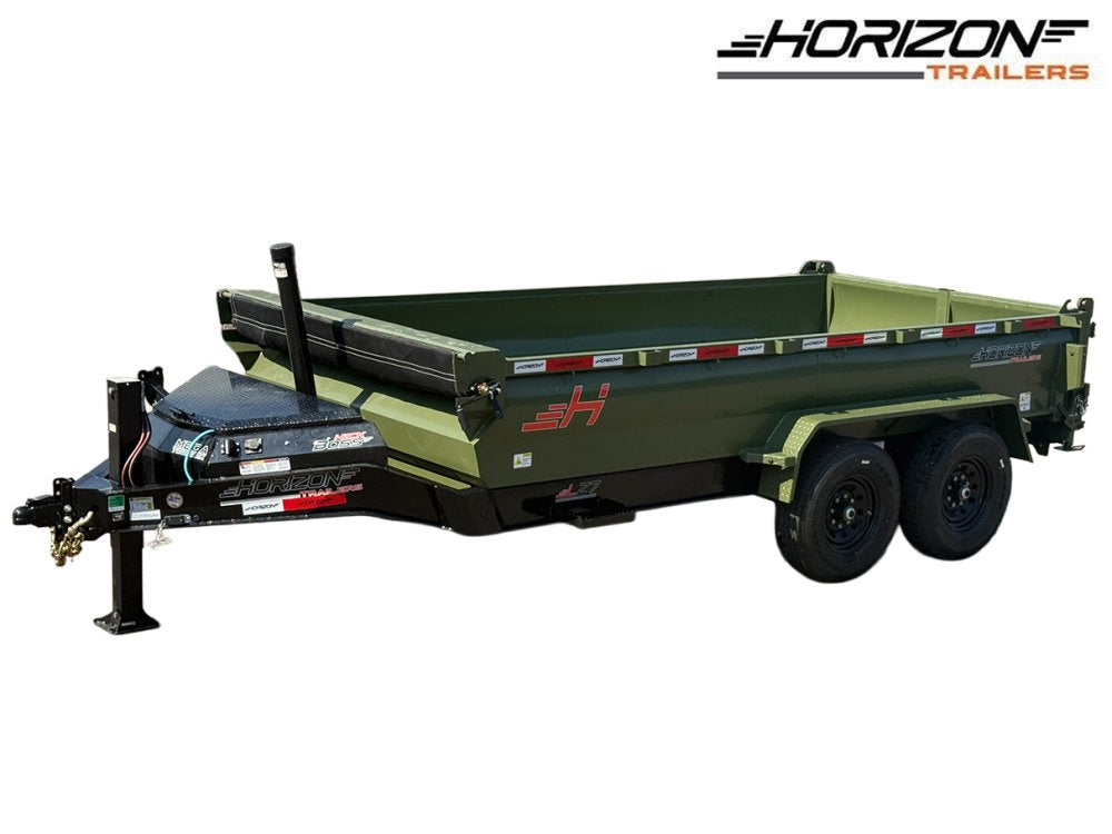 14' Horizon LZ7 Bumper Pull Dump Trailer 24" Side Walls - (2) 7K Axles 018652