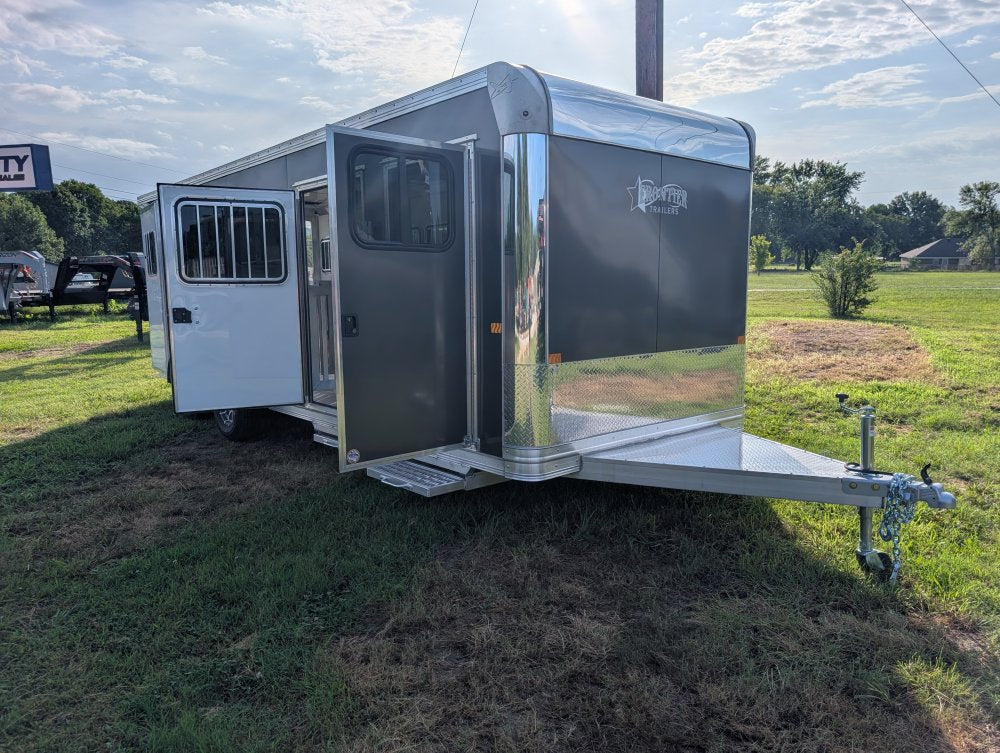 7' x 20' Stock Low Pro DDFW Bumper Pull Livestock Trailer - (2) 3.5k Axles 40353