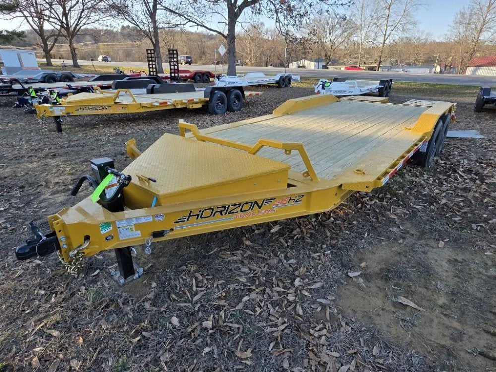 20' Horizon EHZ Bumper Pull Equipment Trailer Mega Ramps - (2) 7K Axles 7532