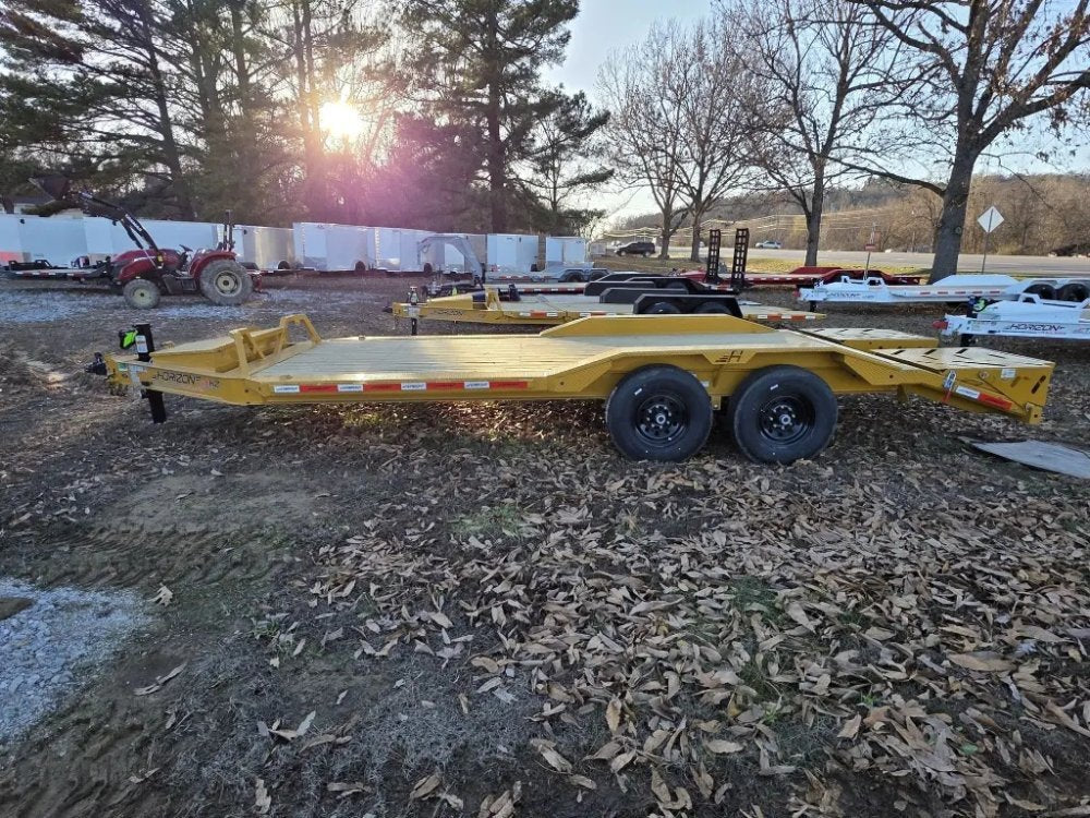20' Horizon EHZ Bumper Pull Equipment Trailer Mega Ramps - (2) 7K Axles 7532