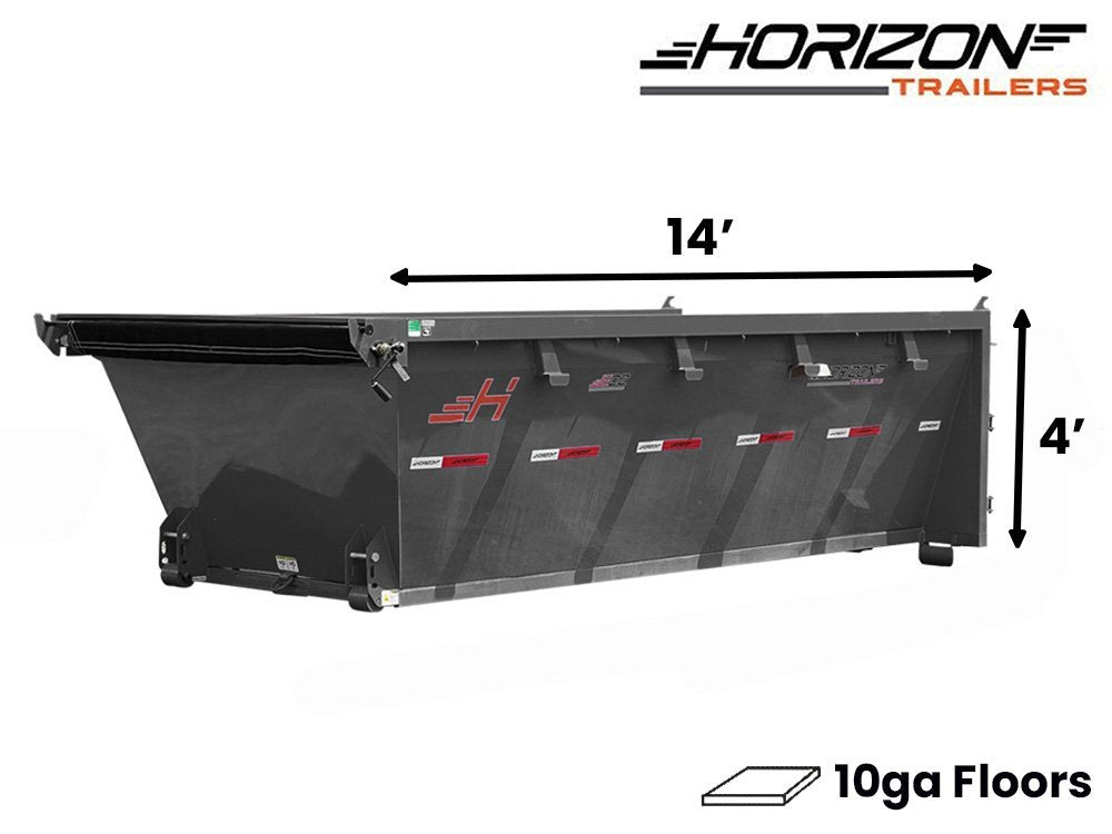 14' Horizon EDZ Roll Off Bin 4' Wall + Tarp 8206