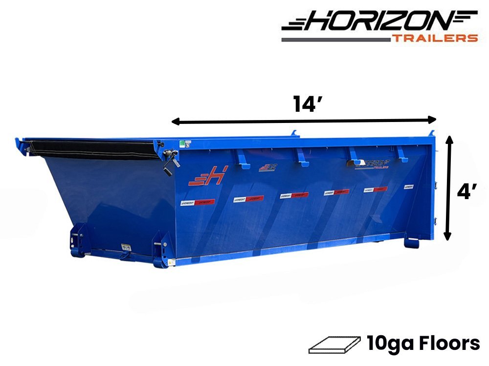 14' Horizon EDZ Roll Off Bin 4' Wall + Tarp 8182