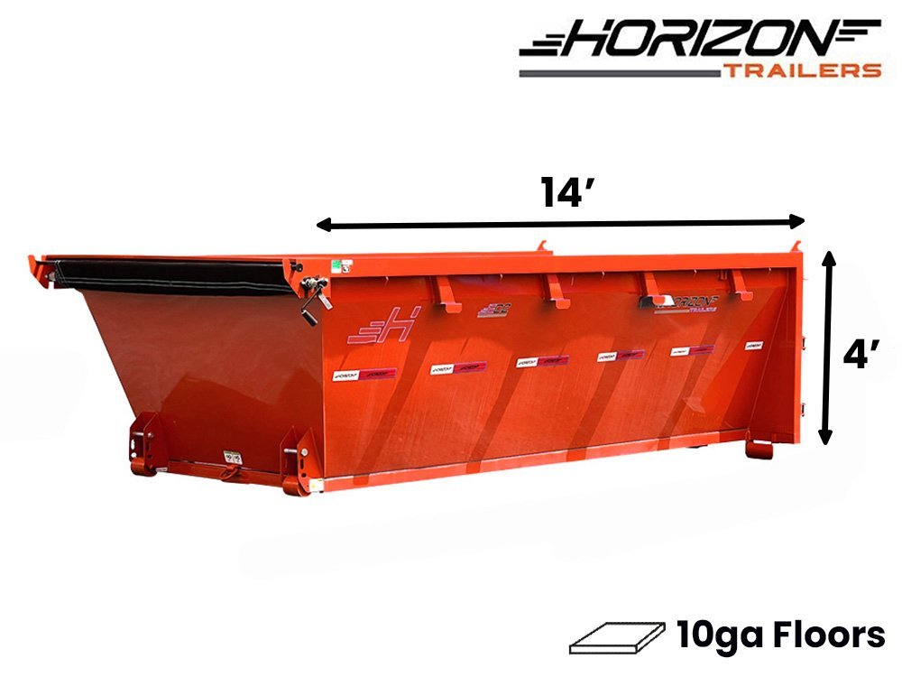 14' Horizon EDZ Roll Off Bin 4' Wall + Tarp 8834