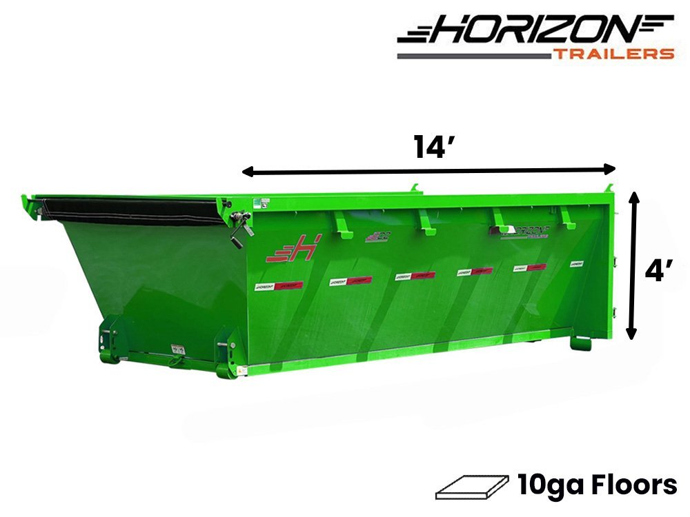 14' Horizon EDZ Roll Off Bin 4' Wall + Tarp 8831