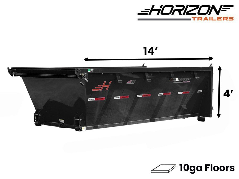 14' Horizon EDZ Roll Off Bin 4' Wall + Tarp 9173