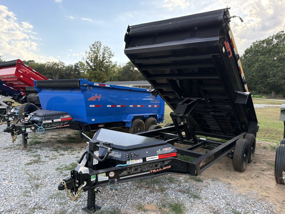 14' Horizon EZ7 Bumper Pull Dump Trailer 19" Sides - (2) 7K Axles 018777