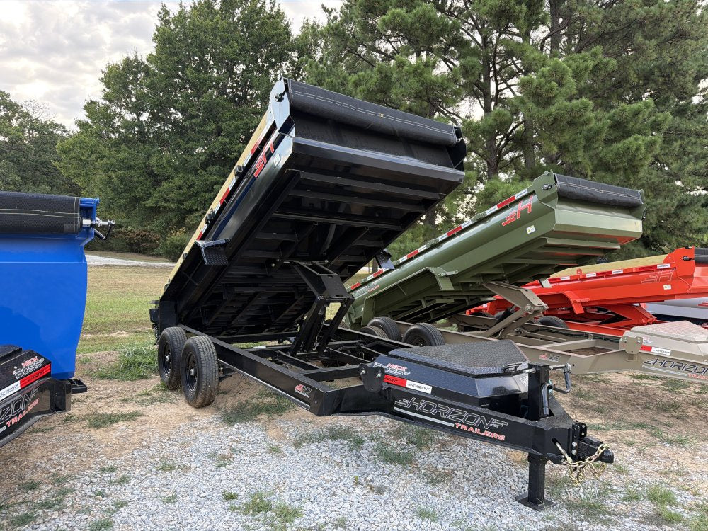14' Horizon EZ7 Bumper Pull Dump Trailer 19" Sides - (2) 7K Axles 018777