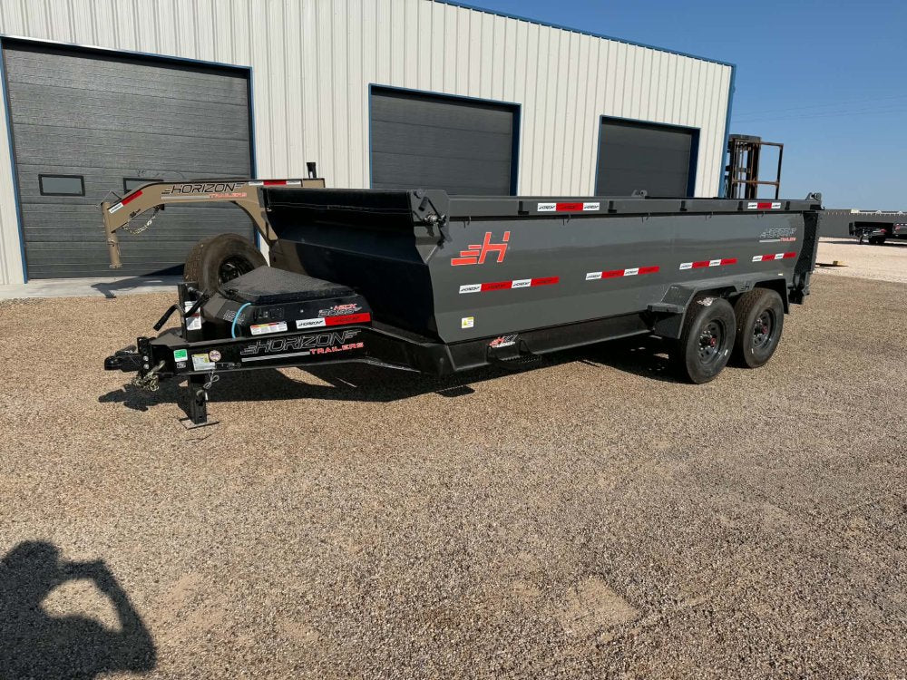 16' Horizon HZ7 Bumper Pull Dump Trailer 36" Side Walls - (2) 8K Axles 018678