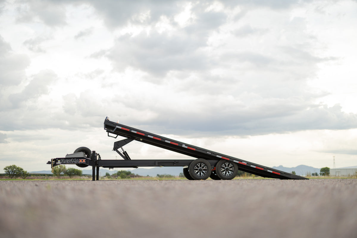 RawMaxx DTX Bumper Pull Deckover Tilt Trailer, side