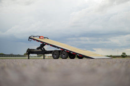RawMaxx DTX Bumper Pull Deckover Tilt Trailer, rear
