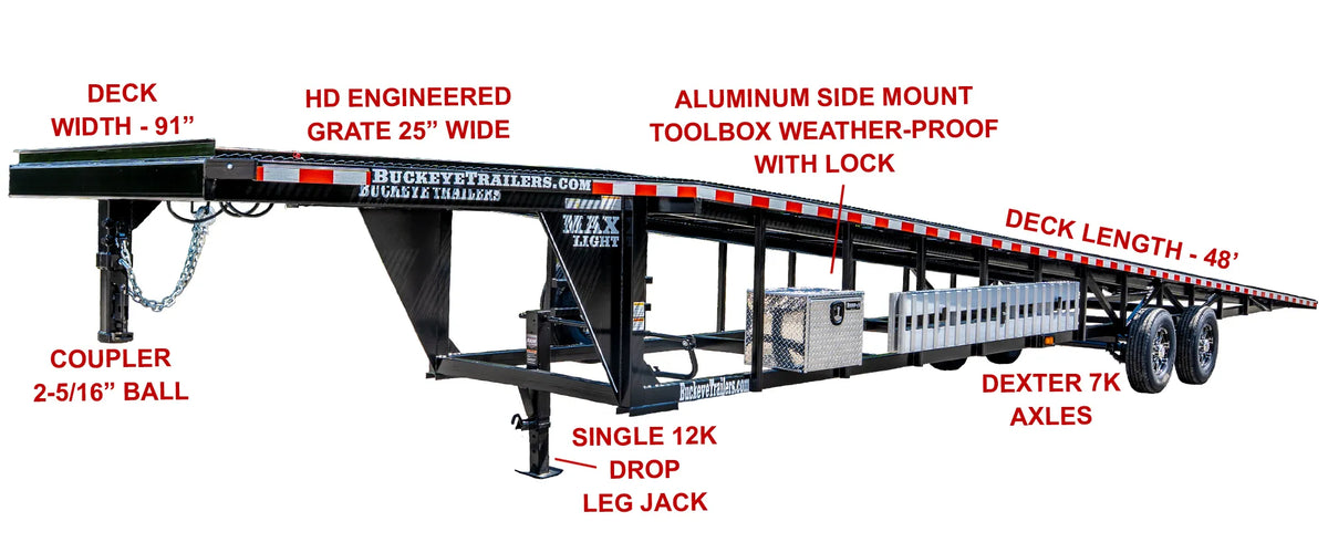 Buckeye Max Light 48' Wedge 3-Car Trailer