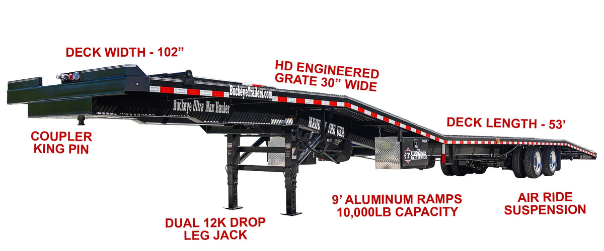Buckeye Ultra Max SD 53' Air Ride Step Deck Car/RV Hauler